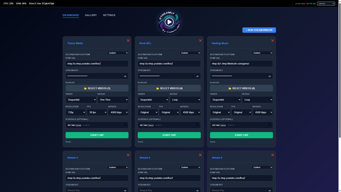 Streamly Dashboard