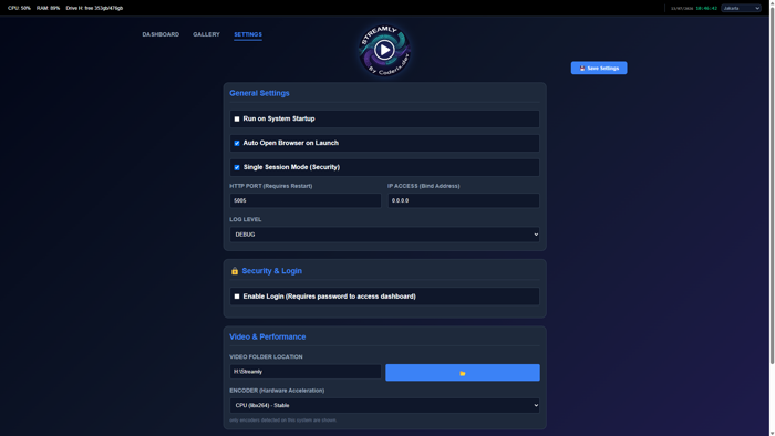 Streamly Settings